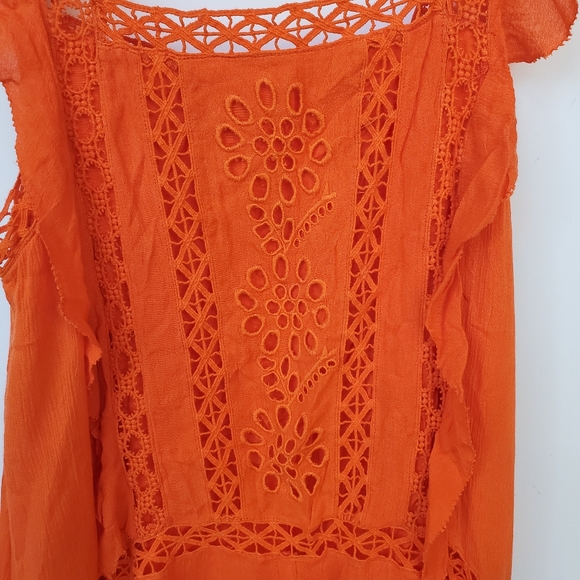 FREE People One Priscilla  Mini Dress Orange Size S - Picture 4 of 13
